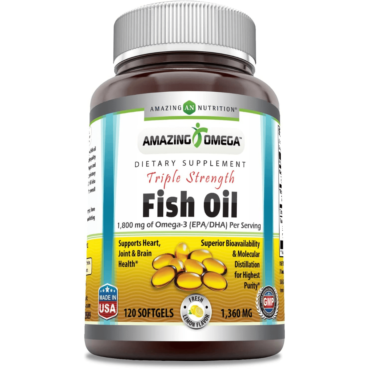 Amazing Nutrition Aceite Pescado Triple Fuerza - Limón - 120 Cápsulas - Haz Tu Pedido