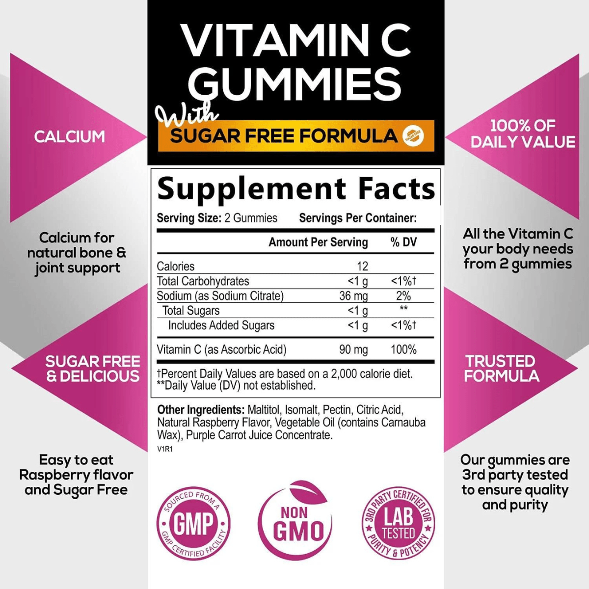 Nature's nutrition Vitamina C - Frambuesa - Haz Tu Pedido