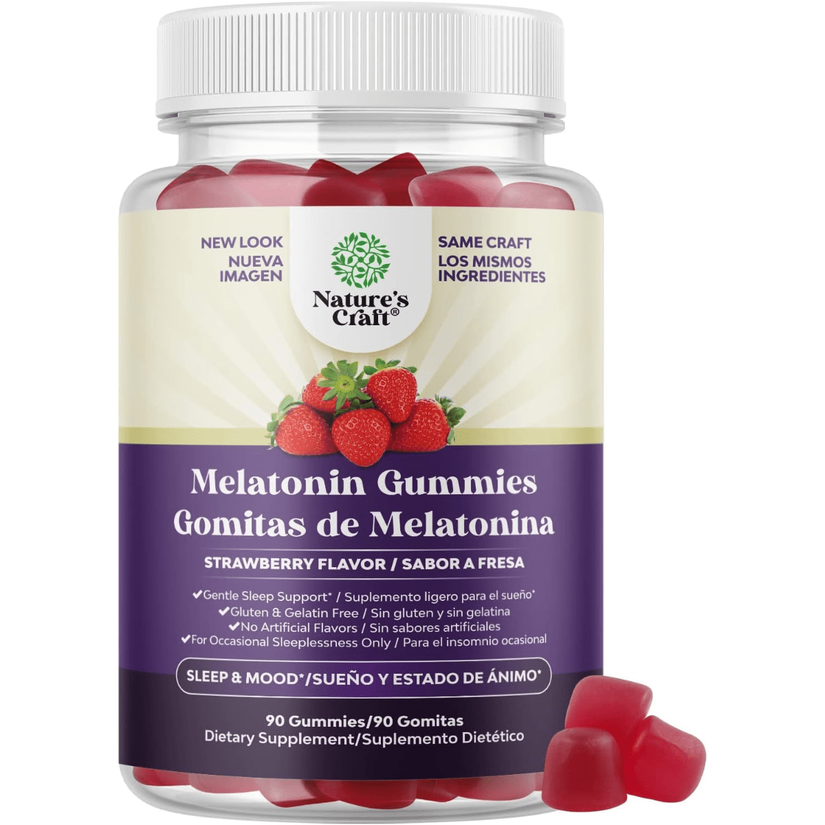 Natures Craft Melatonina - Fresa - 90 Gomitas - Haz Tu Pedido