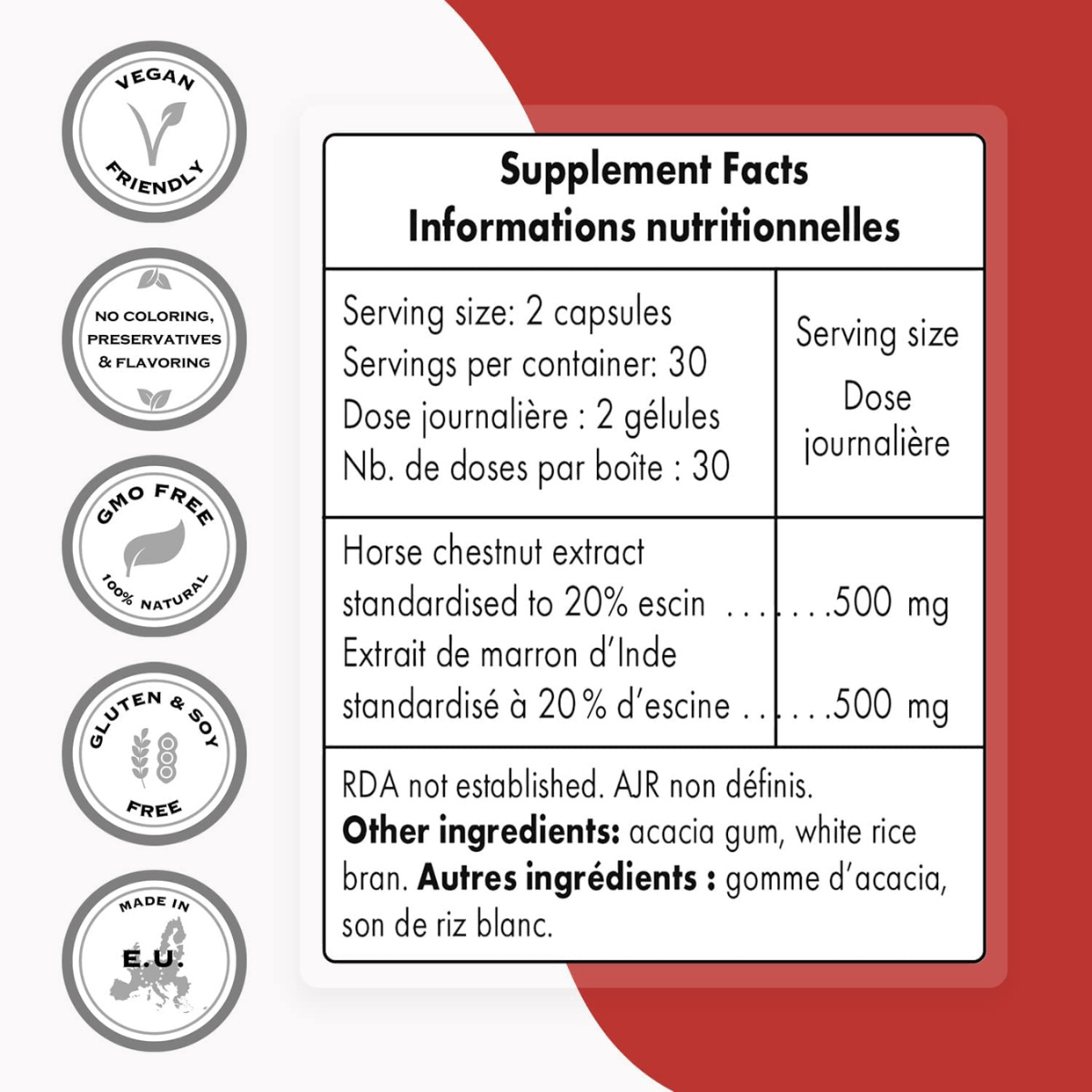 Extracto de Castaño de Indias 500 mg - 60 Cápsulas - Haz Tu Pedido