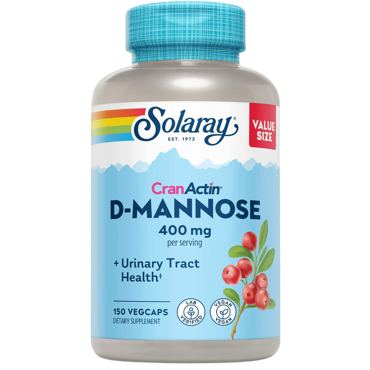 Solaray D-Manosa con Extracto de Arándano 400 mg - 150 Cápsulas Veganas - Haz Tu Pedido