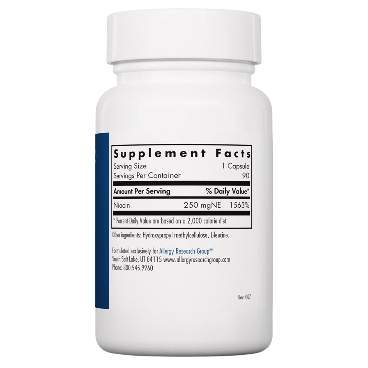 Allergy Research Group Niacina - 250 mg - 90 Cápsulas - Haz Tu Pedido