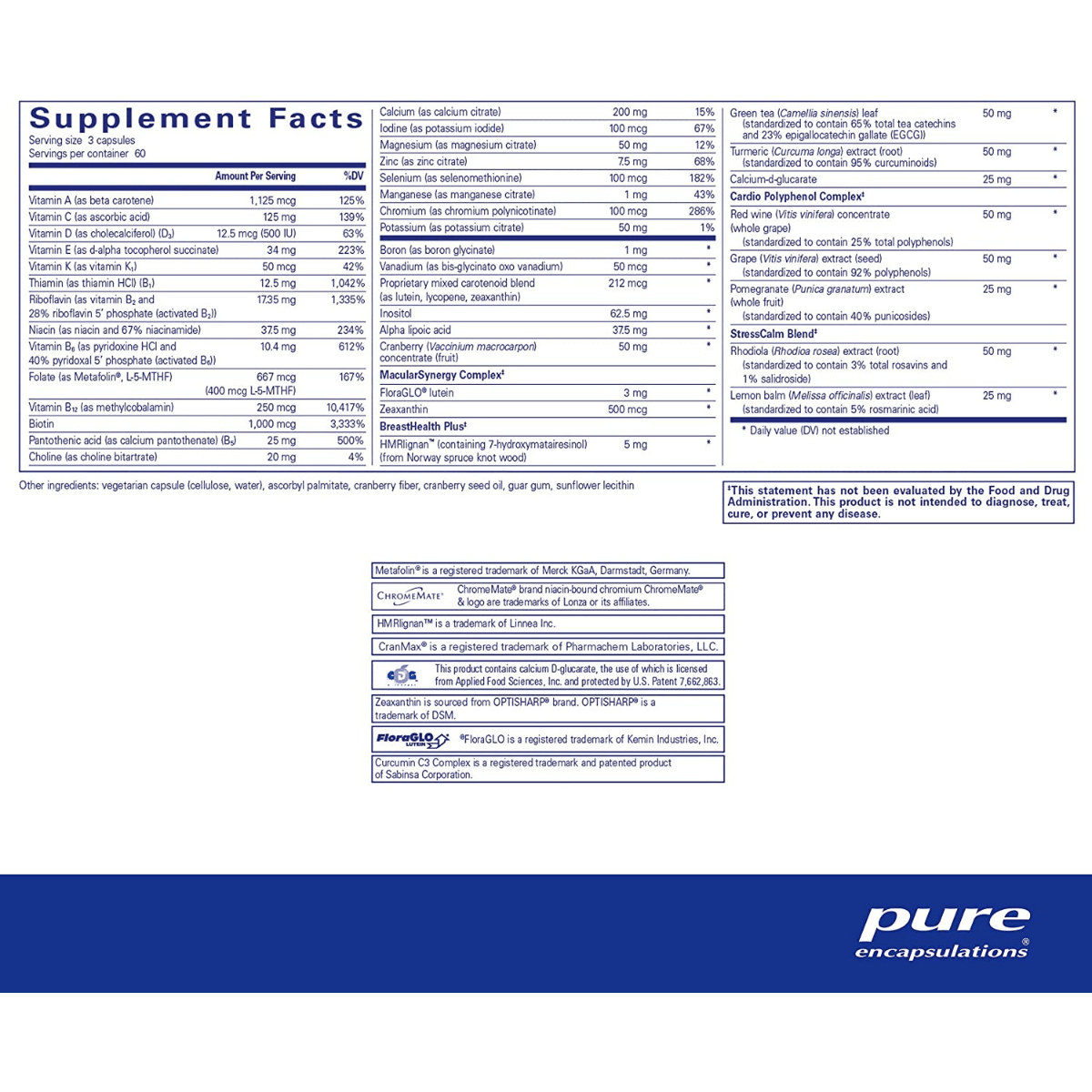 Pure Encapsulations Multivitamínico para Mujeres Mayores de 40 años - Haz Tu Pedido