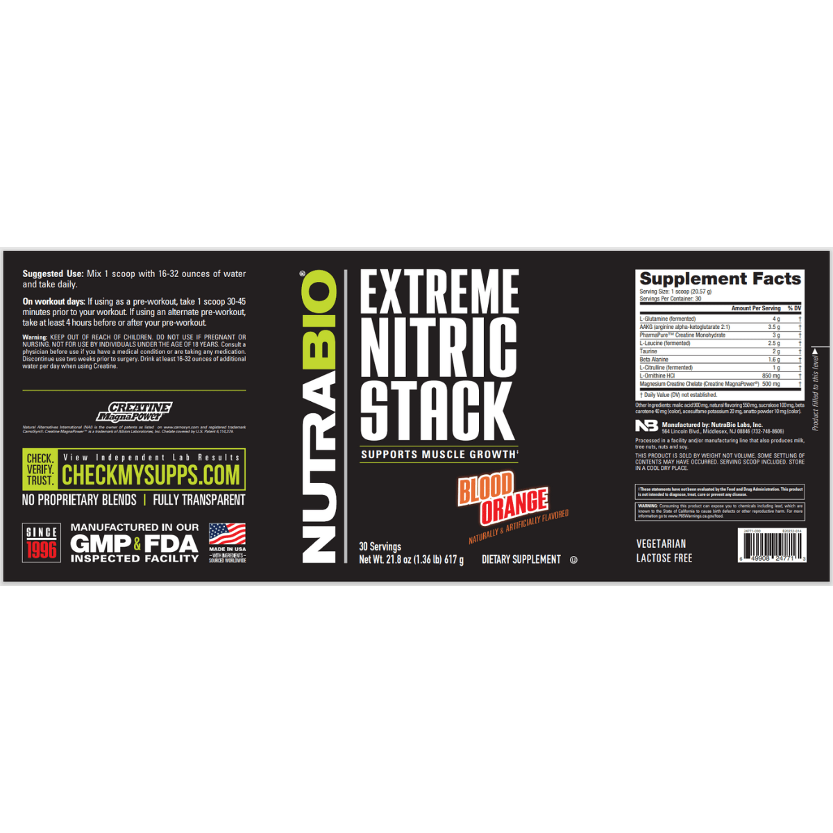 NutraBio Complejo de Óxido Nítrico 8 en 1 - Haz Tu Pedido