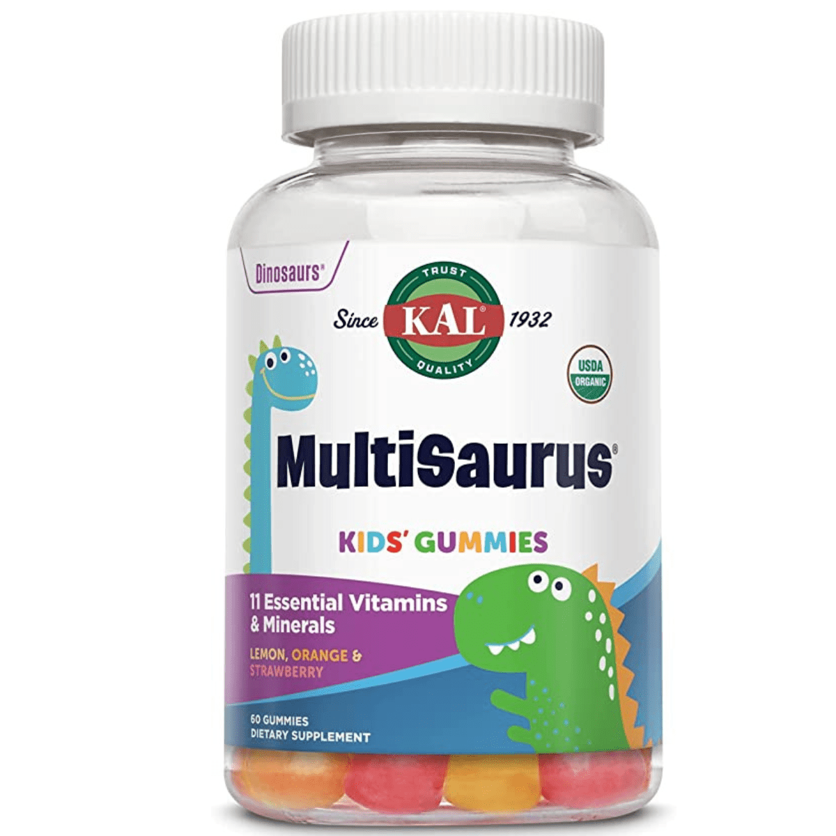 KAL Multivitamina Orgánica - Limón, naranja y fresa - 60 Gomitas - Haz Tu Pedido