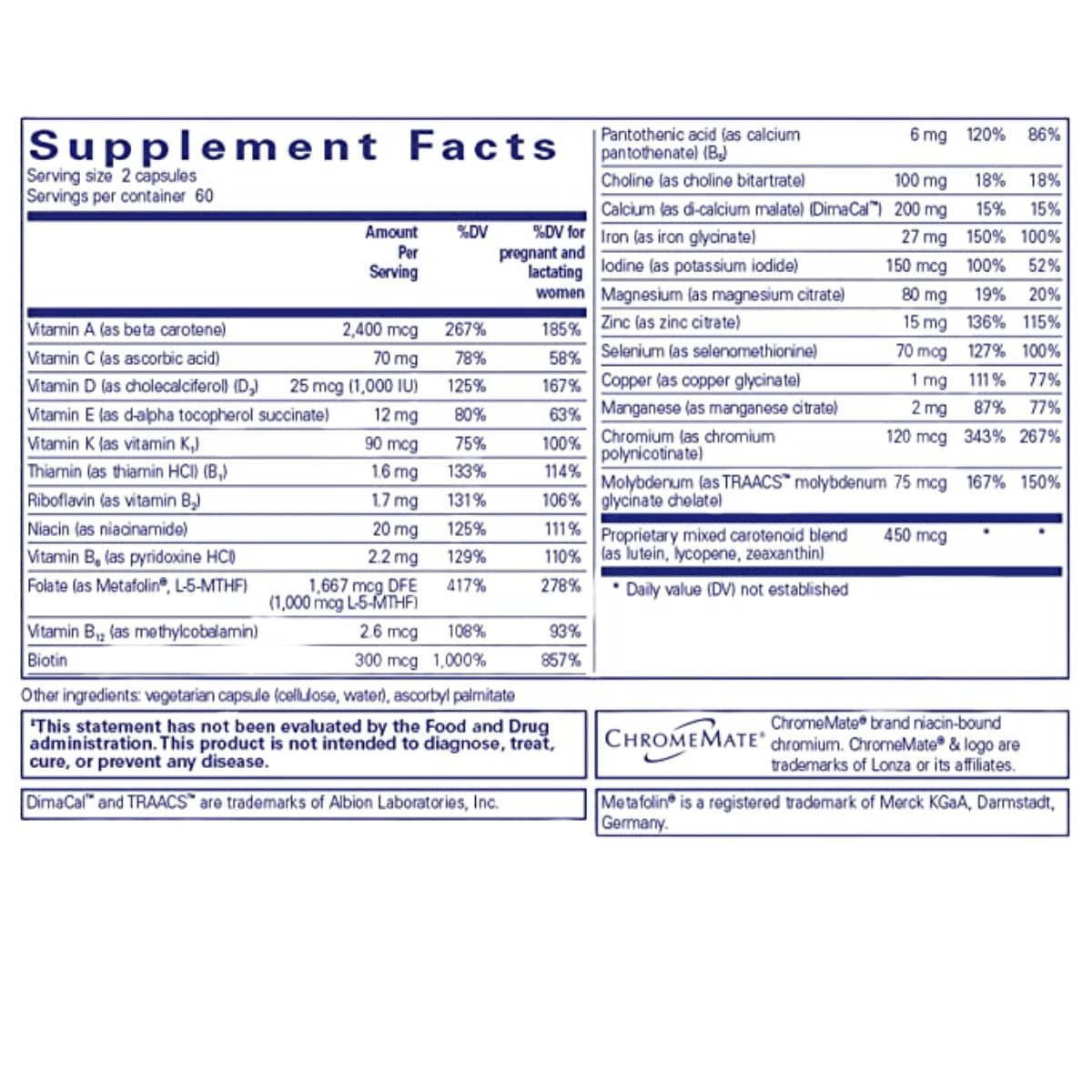 Pure Encapsulations Multivitamínico Prenatal - 120 Cápsulas - Haz Tu Pedido