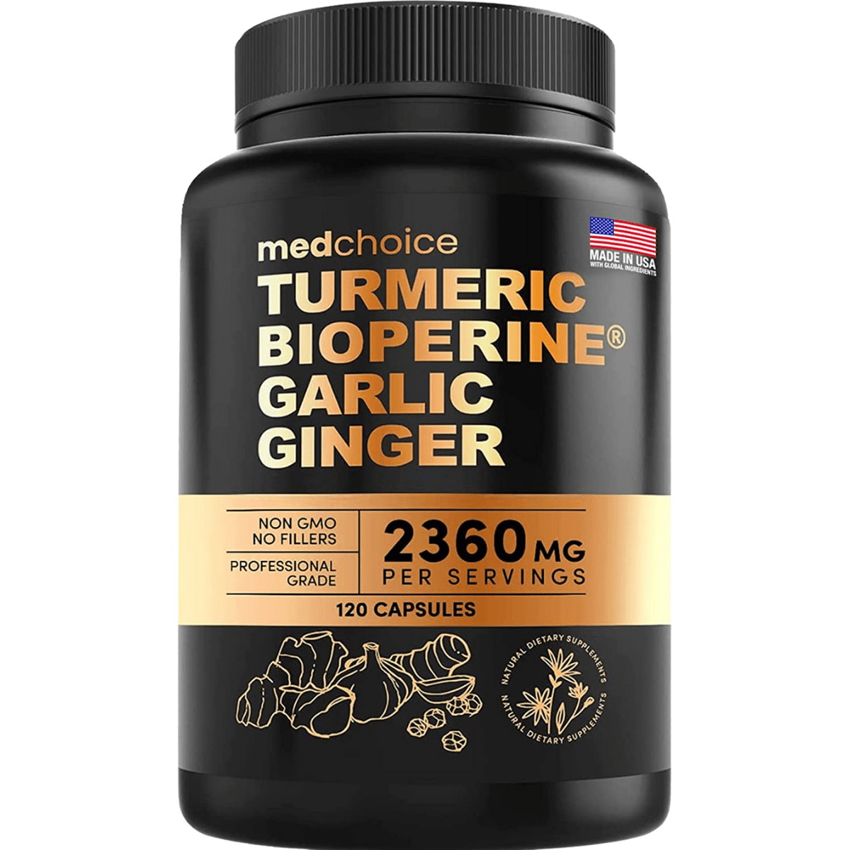 Cúrcuma Con Bioperina 2360 mg - 120 Cápsulas - Haz Tu Pedido