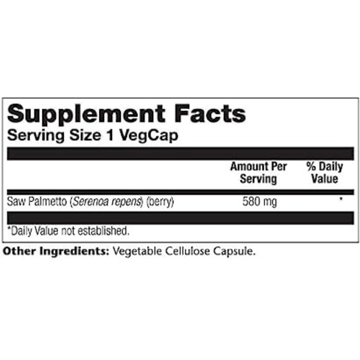 Saw Palmetto 580 mg - Haz Tu Pedido