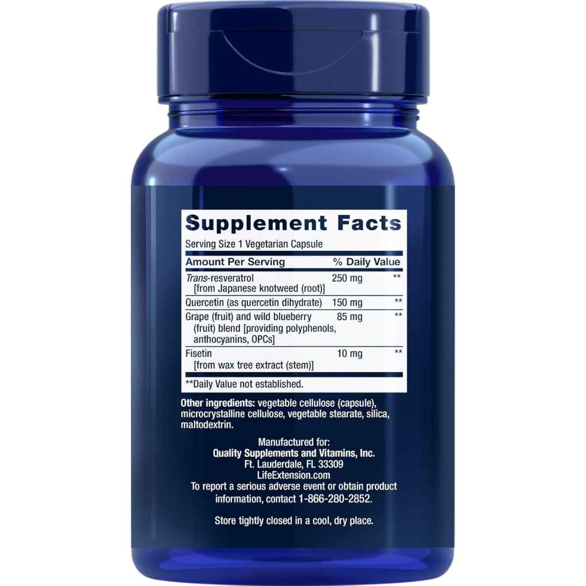 Life Extension - Trans-resveratrol (250 mg - Cápsulas)
