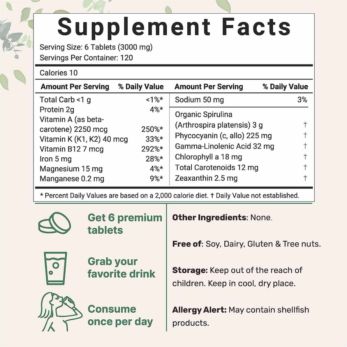 Espirulina - 720 Tabletas - Haz Tu Pedido