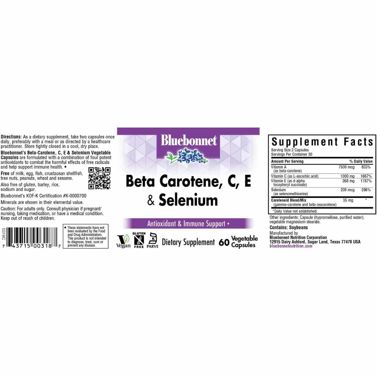 Bluebonnet Betacaroteno Con Selenio - Haz Tu Pedido