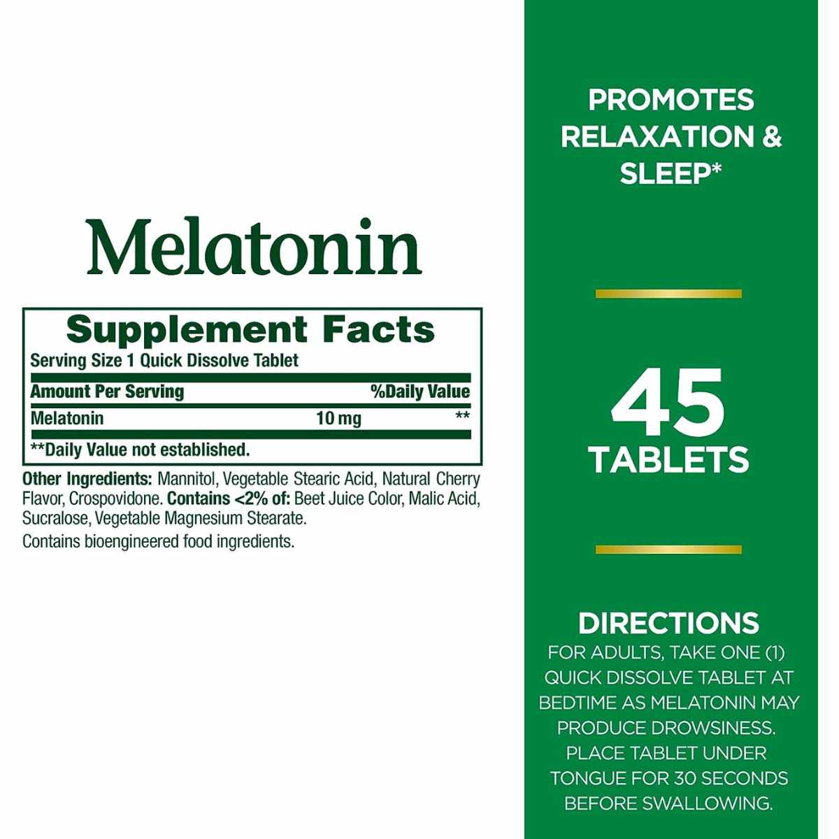 Melatonina 10 mg - 45 Tabletas - Haz Tu Pedido