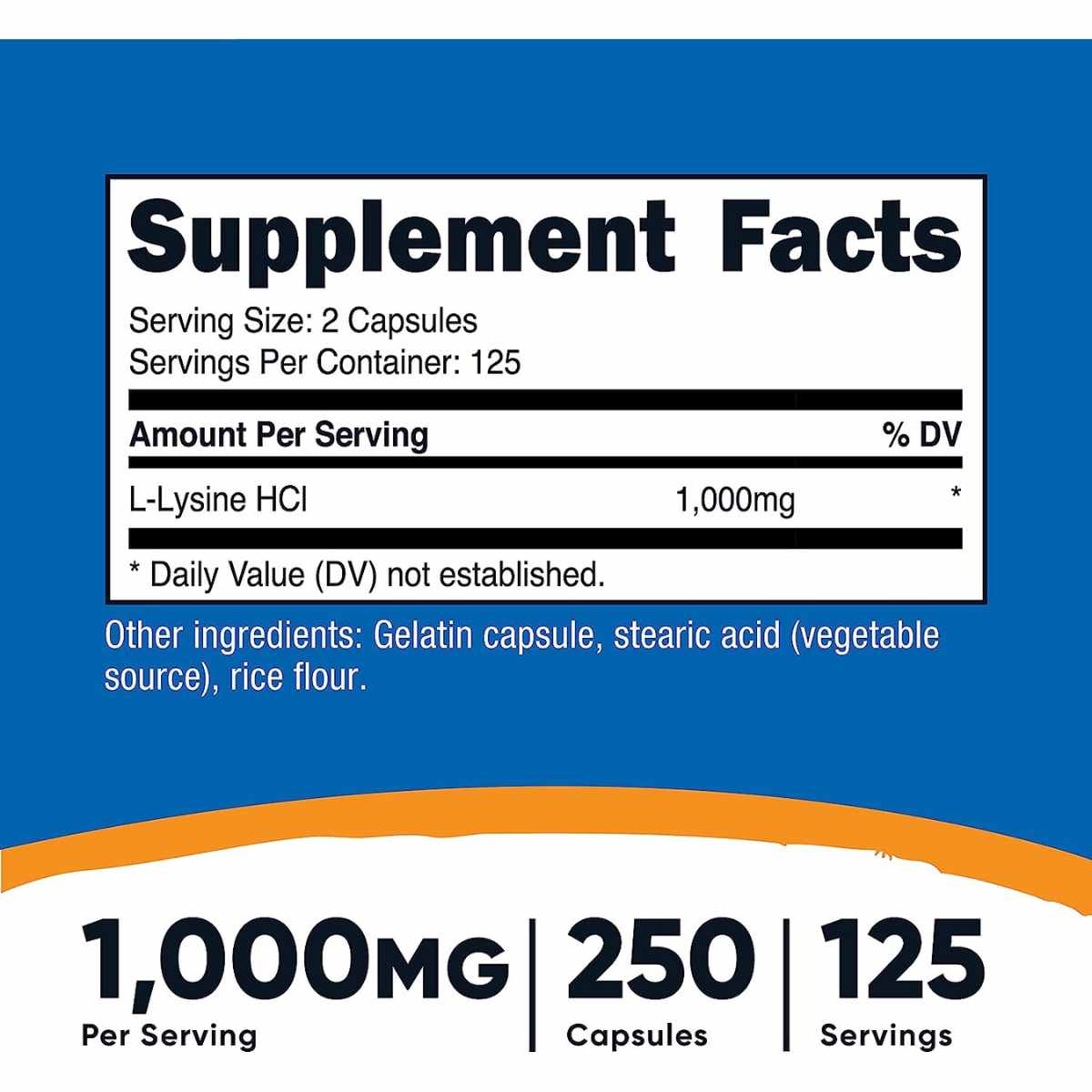 L-Lisina - 1000 mg - 250 Cápsulas - Haz Tu Pedido