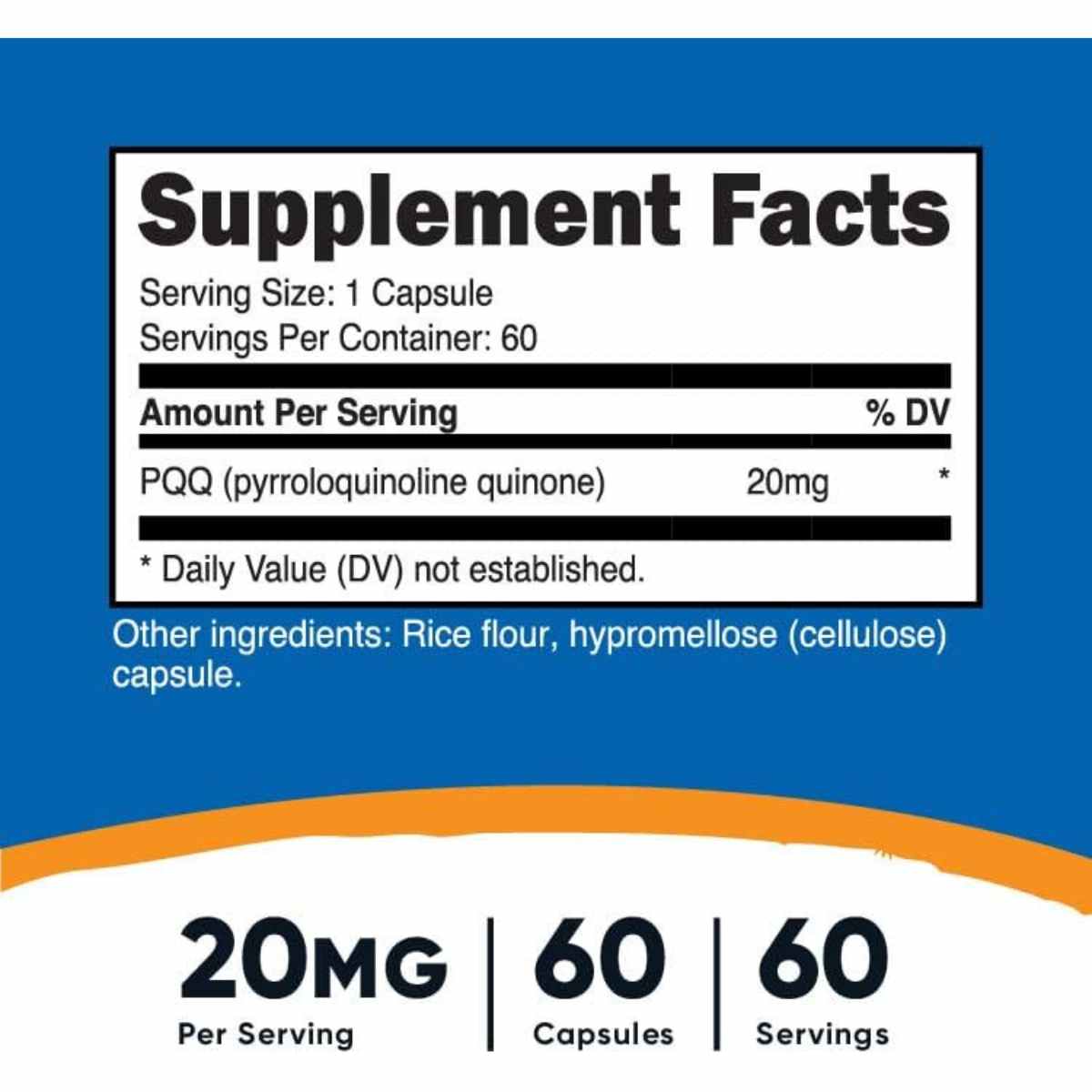 Pirroloquinolina Quinona 20 mg - 60 Cápsulas - Haz Tu Pedido