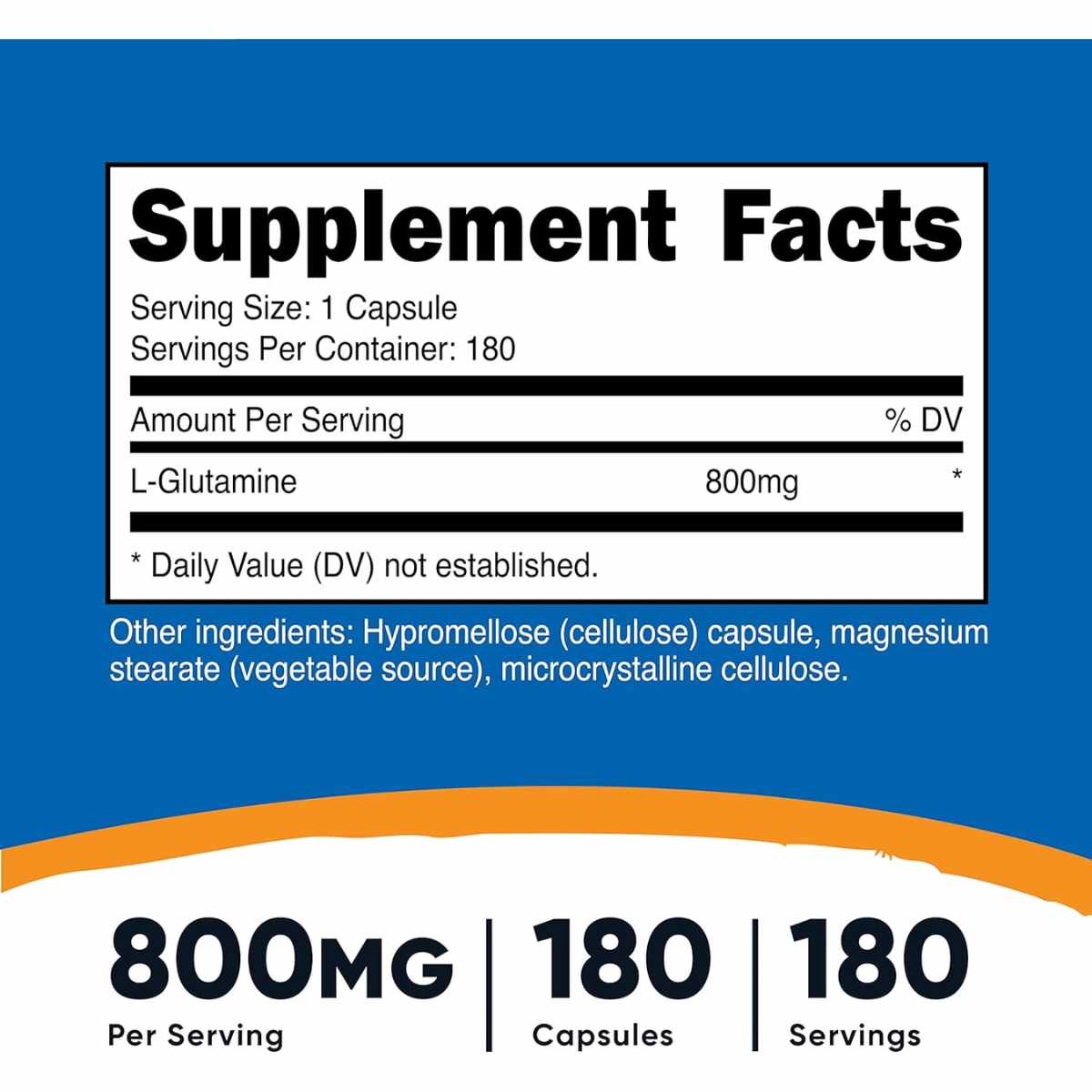 L-Glutamina - 800 mg - 180 Cápsulas - Haz Tu Pedido