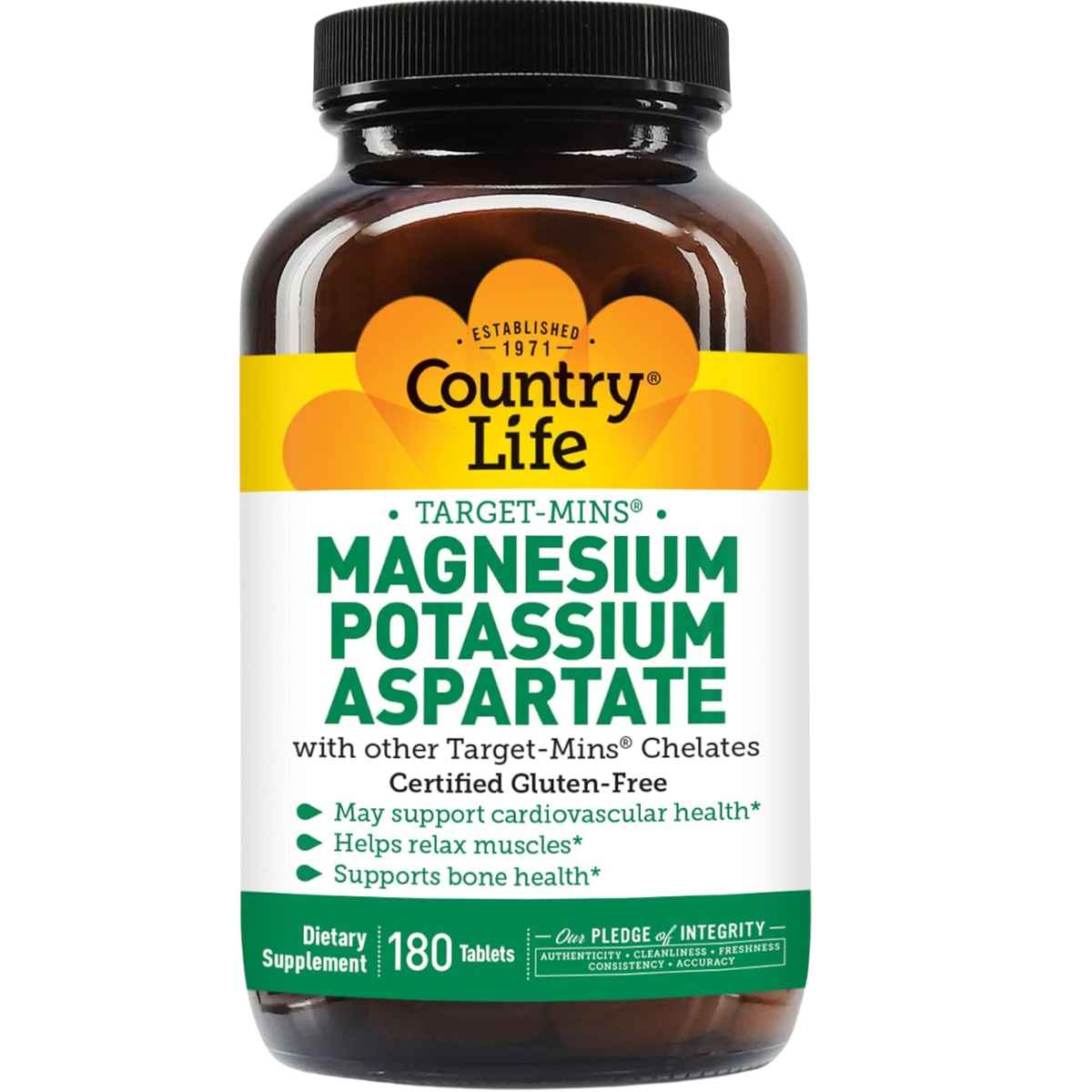 Country Life Target-Mins Aspartato de Magnesio y Potasio - 180 Tabletas - Haz Tu Pedido