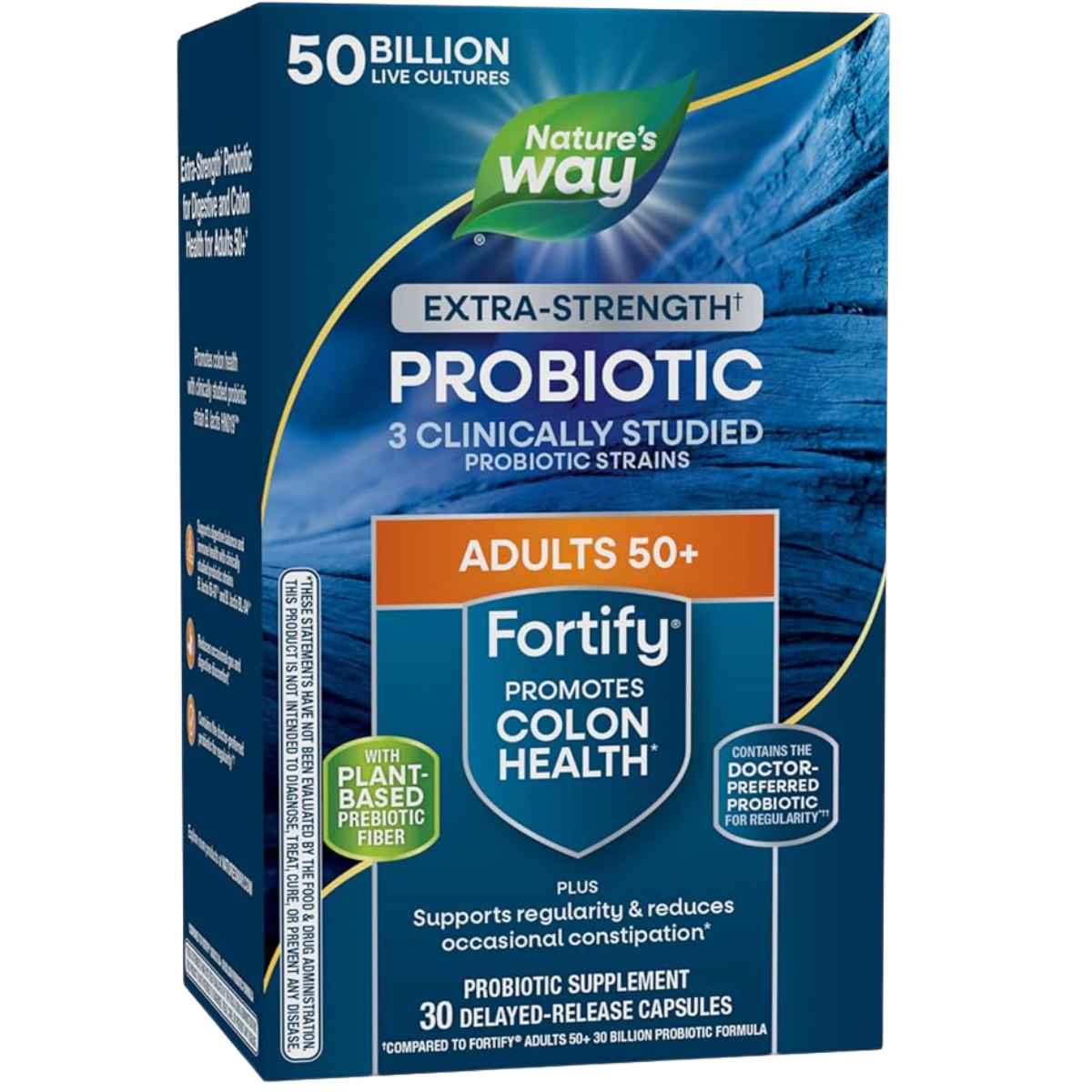 Natures Way Fortify® Probiótico Diario para Mayores 50 Mil Millones CFU - 30 Cápsulas de Liberación Retardada - Haz Tu Pedido