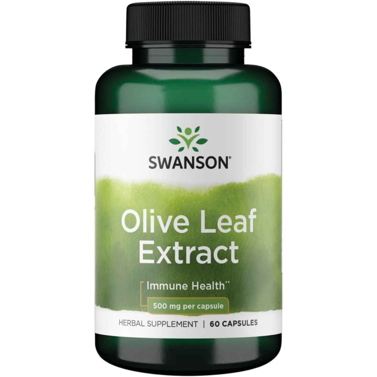 Swanson Extracto De Hoja De Olivo 500 Mg Para Inmunidad y Antioxidantes - 60 Cápsulas