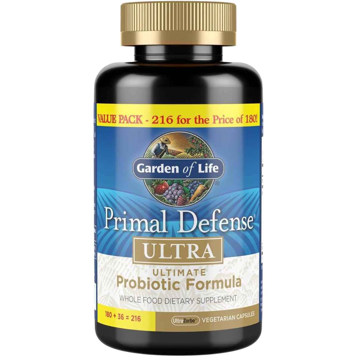 Garden of Life Defensa Primal Ultra Apoyo a la Salud Digestiva 15 Mil Millones CFU - 216 Cápsulas Vegetarianas - Haz Tu Pedido