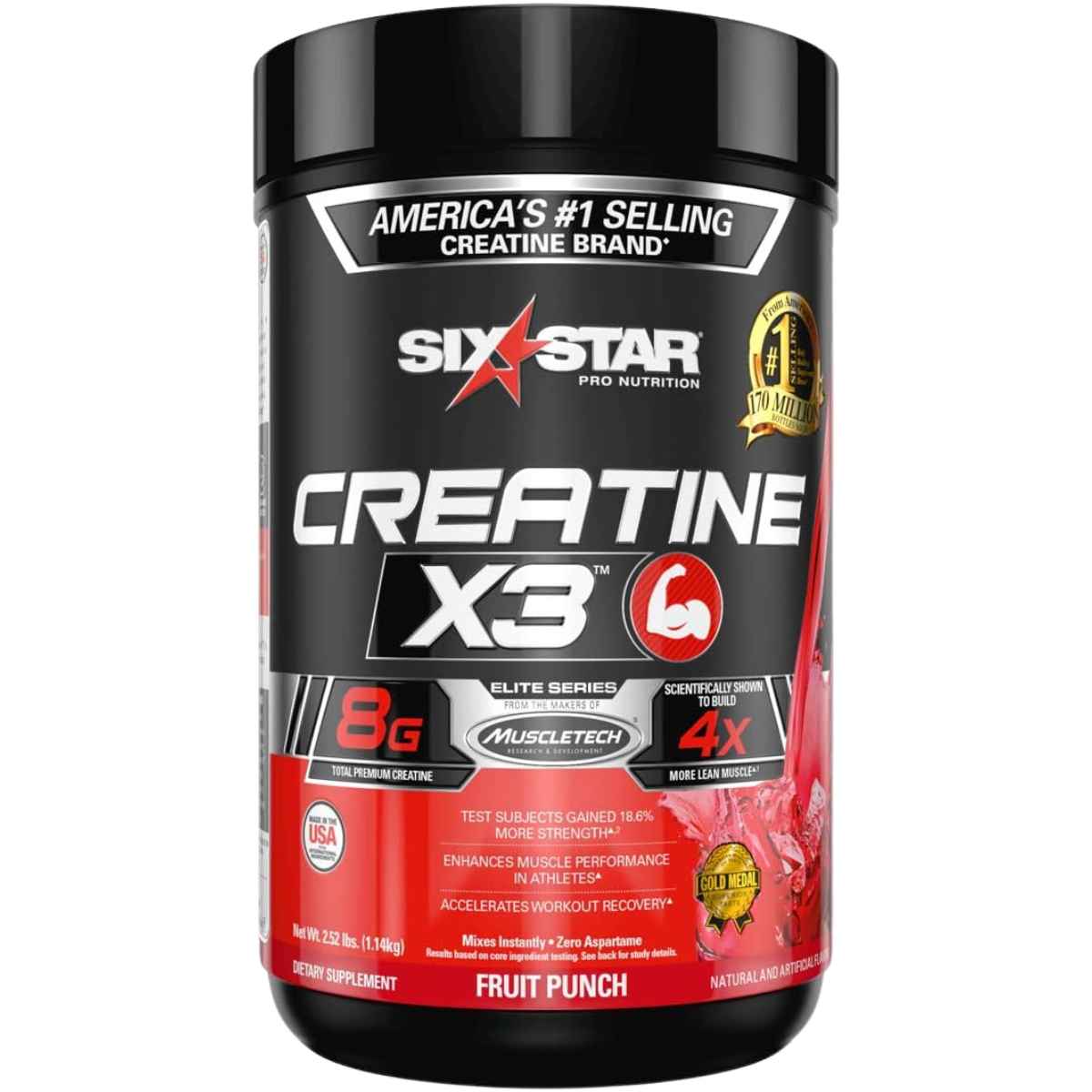 Six Star Creatina x3 - Sabor Ponche de Frutas - 1140 g - Haz Tu Pedido
