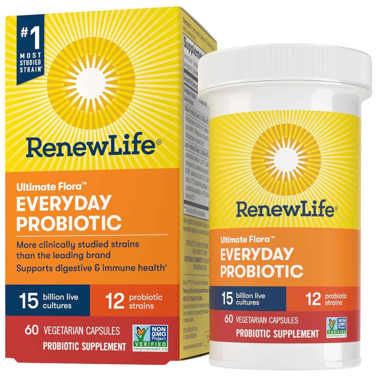Renew Life Ultimate Flora Probiótico Diario 15 Mil Millones CFU - 60 Cápsulas Vegetarianas - Haz Tu Pedido