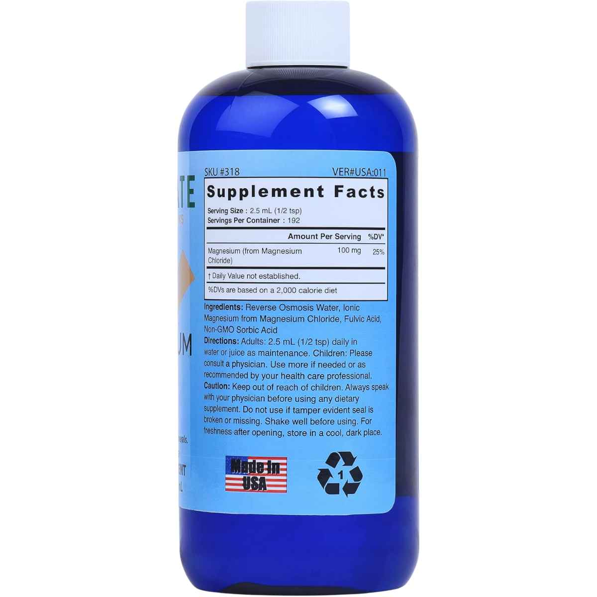 Good State Suplemento De Magnesio Iónico - 480 ml - Tabla Nutricional - Haz Tu Pedido
