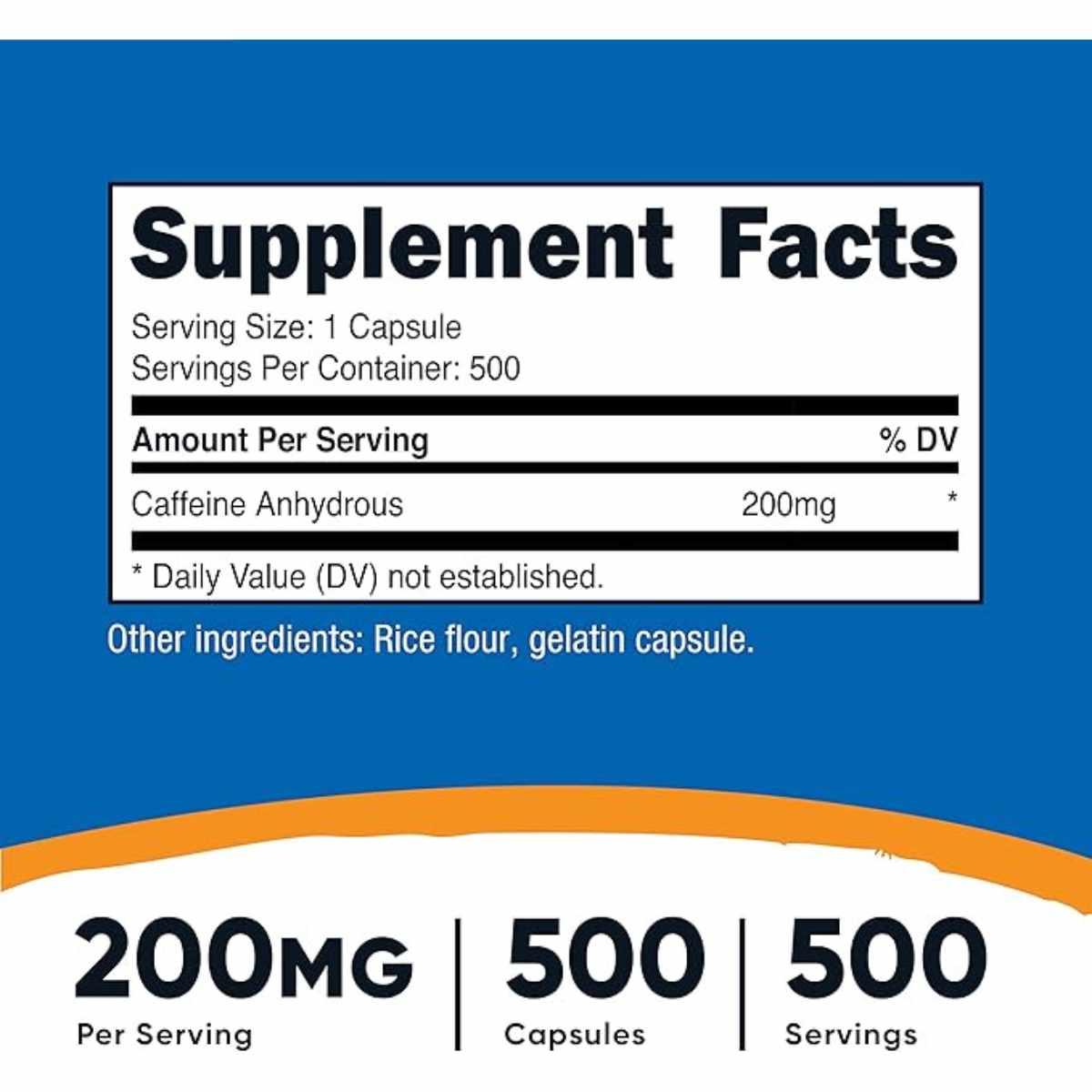 Nutricost Caffeine - 500 Cápsulas