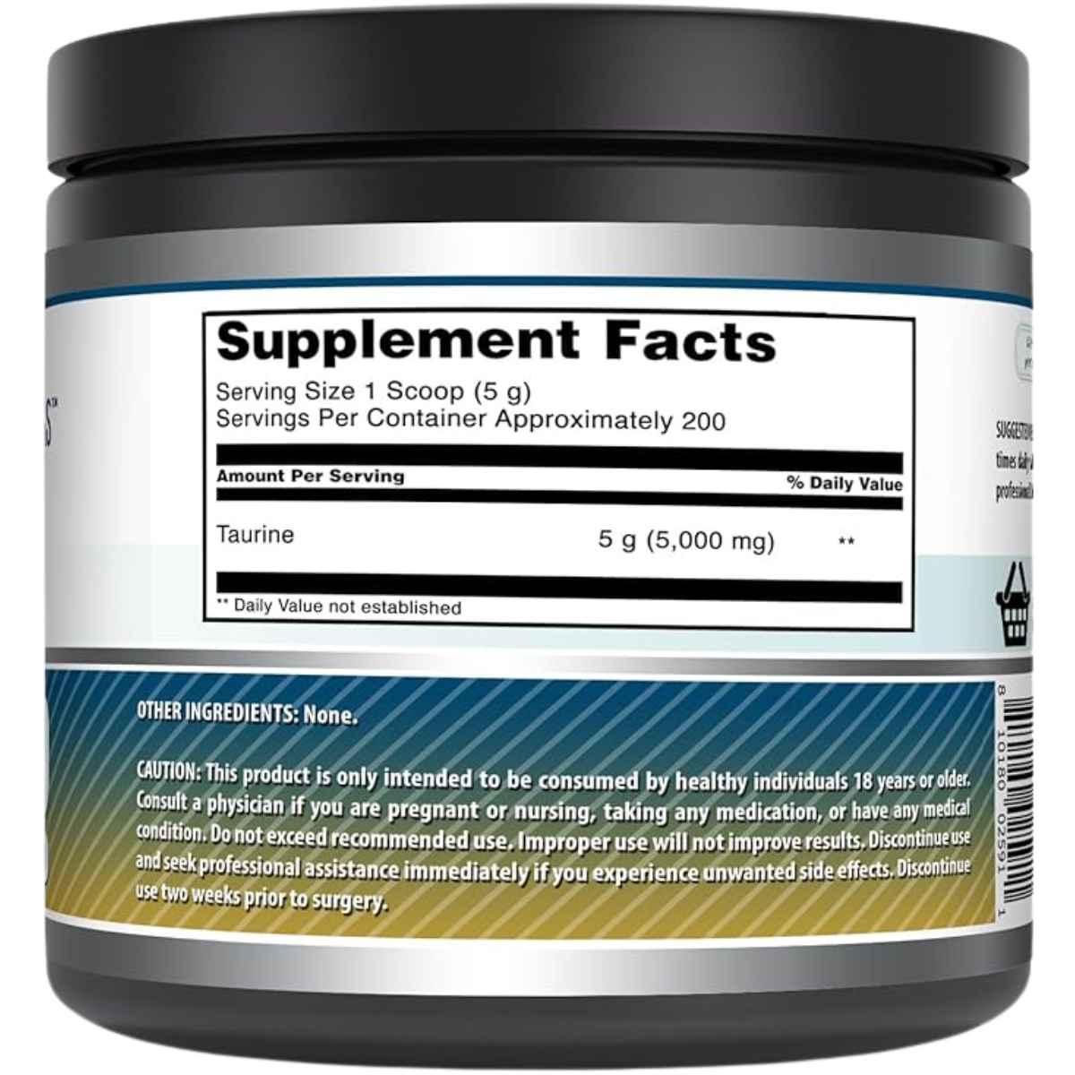 Amazing Nutrition Taurina - Sabor Sin Sabor - 997 g - Tabla Nutricional - Haz Tu Pedido