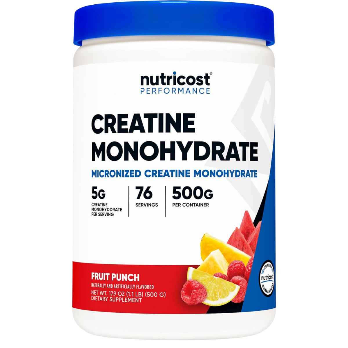 Nutricost Monohidrato de Creatina 5 g - Sabor Ponche de Frutas - 500 g - Haz Tu Pedido