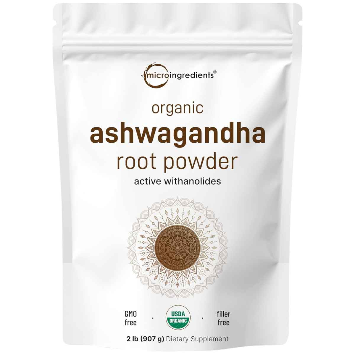 Micro Ingredients - Polvo de Raíz de Ashwagandha Orgánica (2 g - 2 lb)