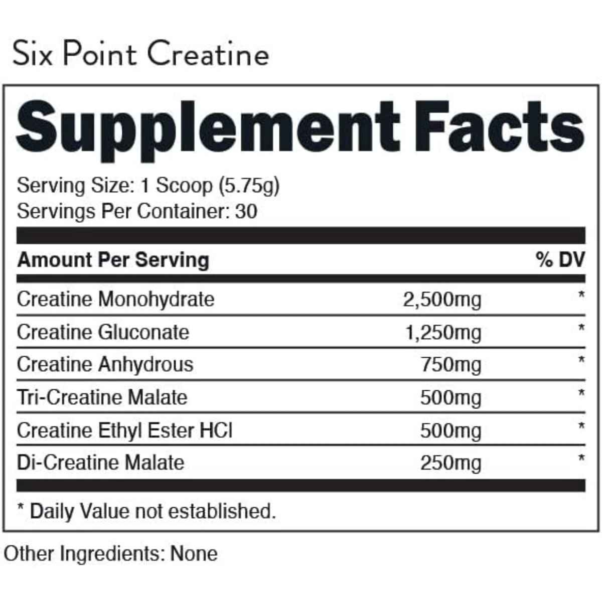 Bucked Up Complejo de Creatina - 172,5 g - Tabla Nutricional - Haz Tu Pedido