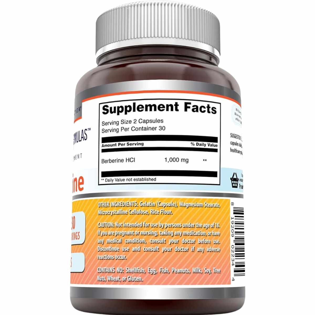 Amazing Nutrition Berberina 1000 mg - 60 Cápsulas - Tabla Nutricional - Haz Tu Pedido