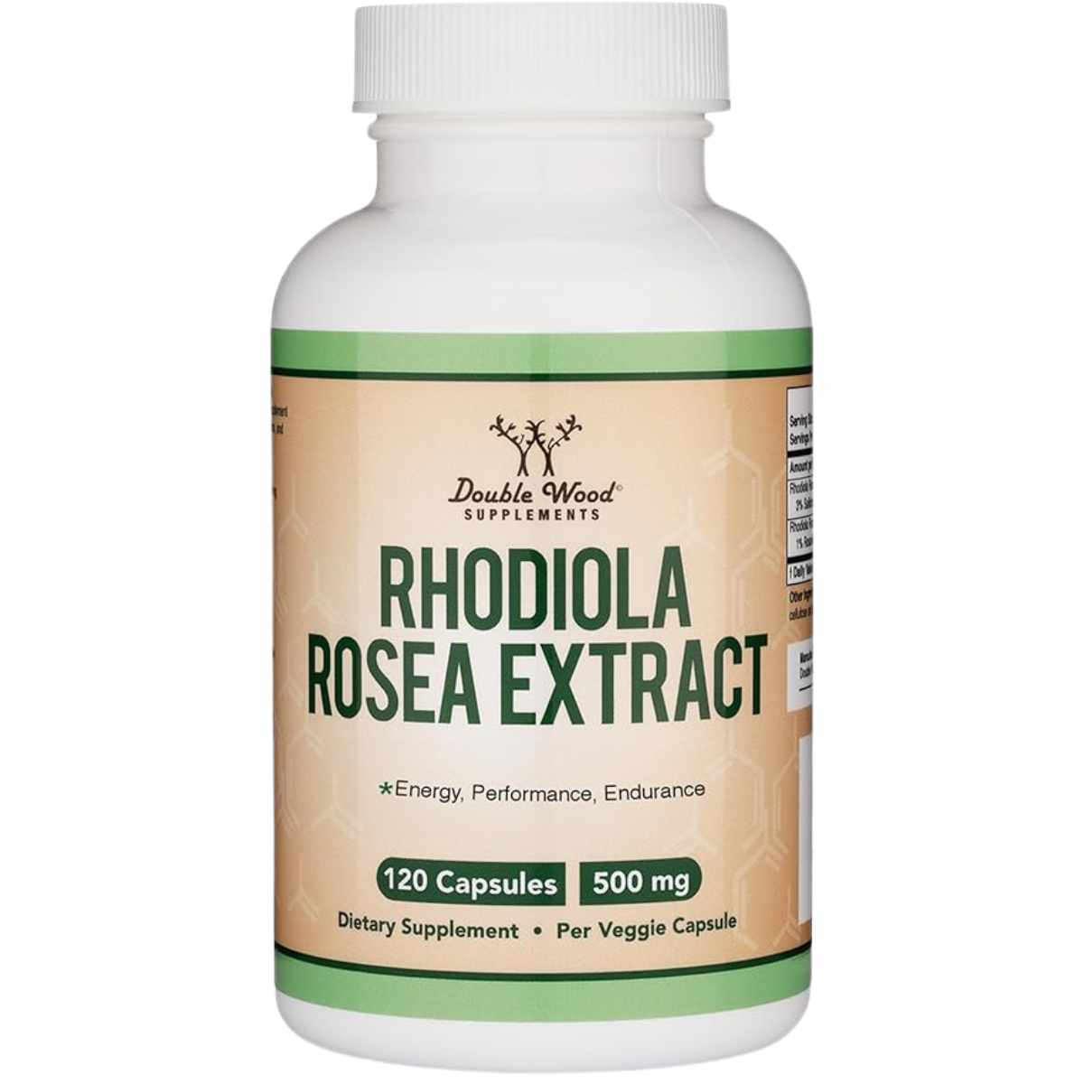 Double Wood Supplements Extracto de Rhodiola Rosea 500 mg - 120 Cápsulas - Haz Tu Pedido