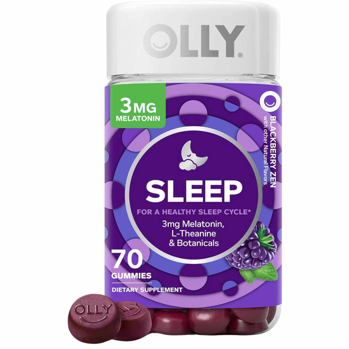 OLLY Soporte para el Sueño - Sabor Cereza Negra - 70 Gomitas - Haz Tu Pedido