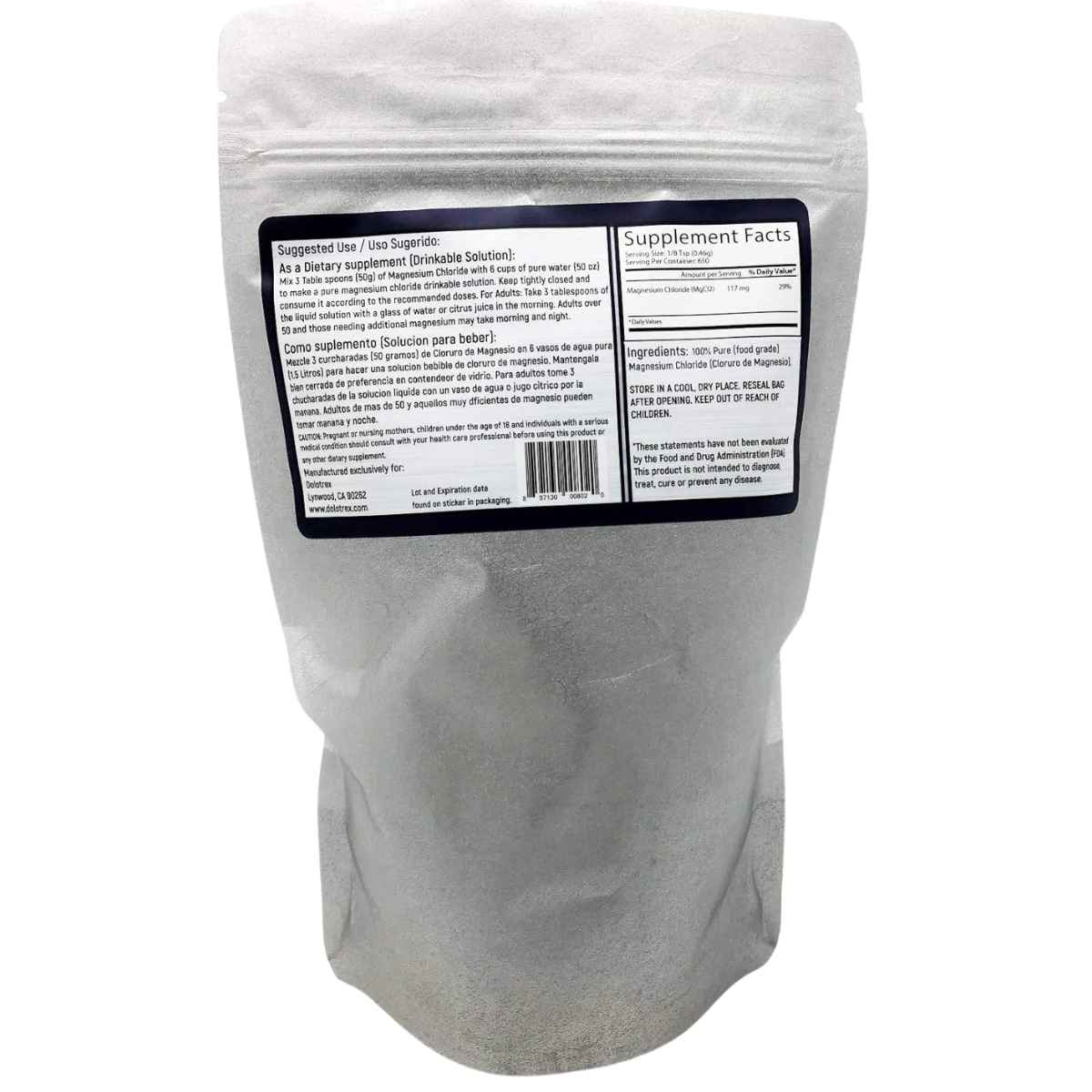 Dolotrex Suplemento de Cloruro de Magnesio - 300 g - Tabla Nutricional - Haz Tu Pedido