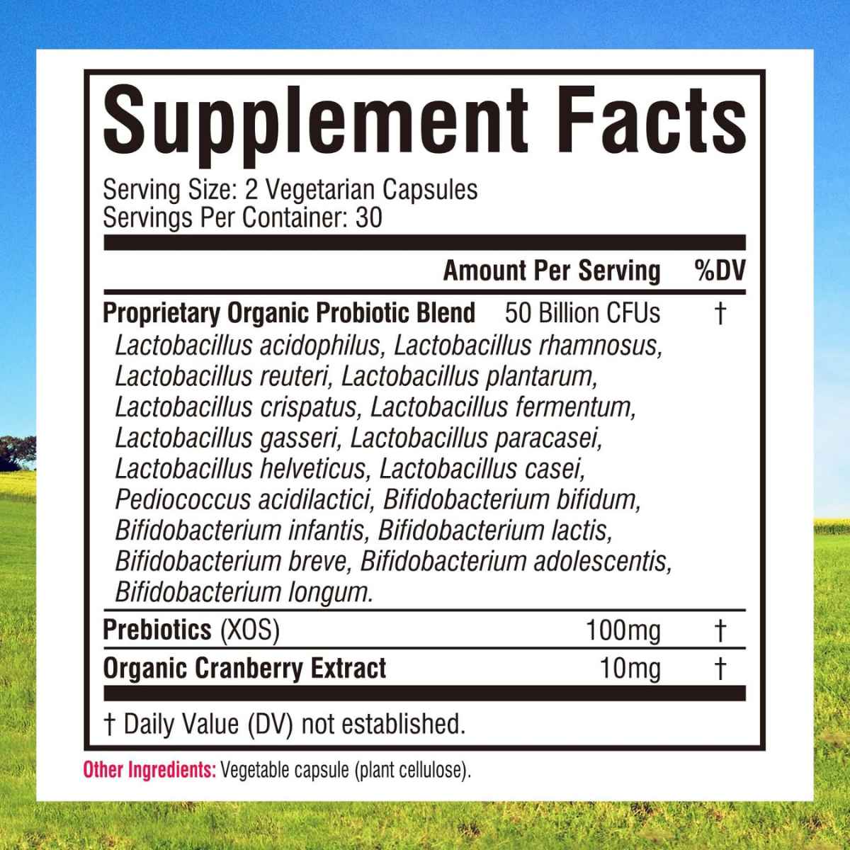 Innate Vitality Probióticos para Mujeres 50 Mil Millones CFU - 60 Cápsulas Vegetarianas - Tabla Nutricional - Haz Tu Pedido