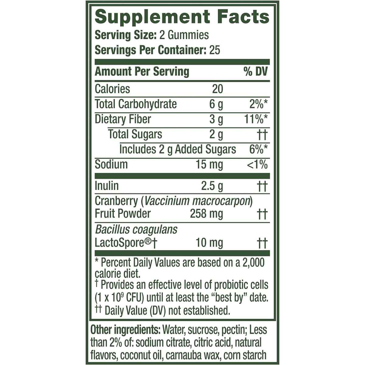 Align Probiotic Suplemento Prebiótico y Probiótico para la Salud Femenina - Sabor Arándano Rojo - 50 Gomitas - Tabla Nutricional - Haz Tu Pedido