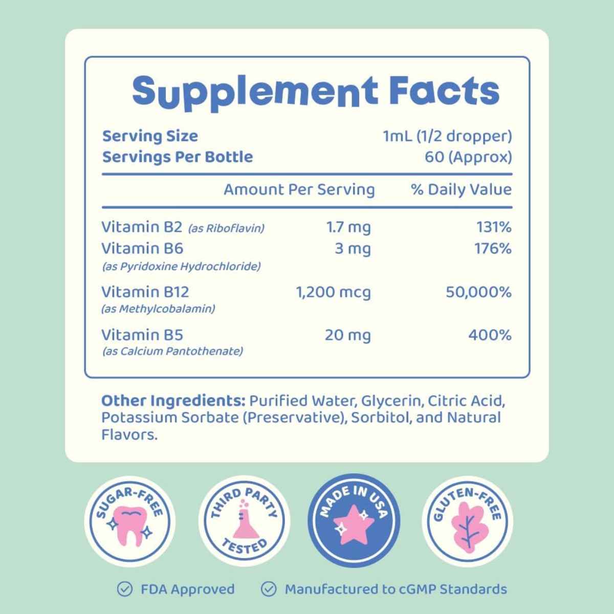 Complejo B12 para Niños - 60 ml - Tabla Nutricional - Haz Tu Pedido
