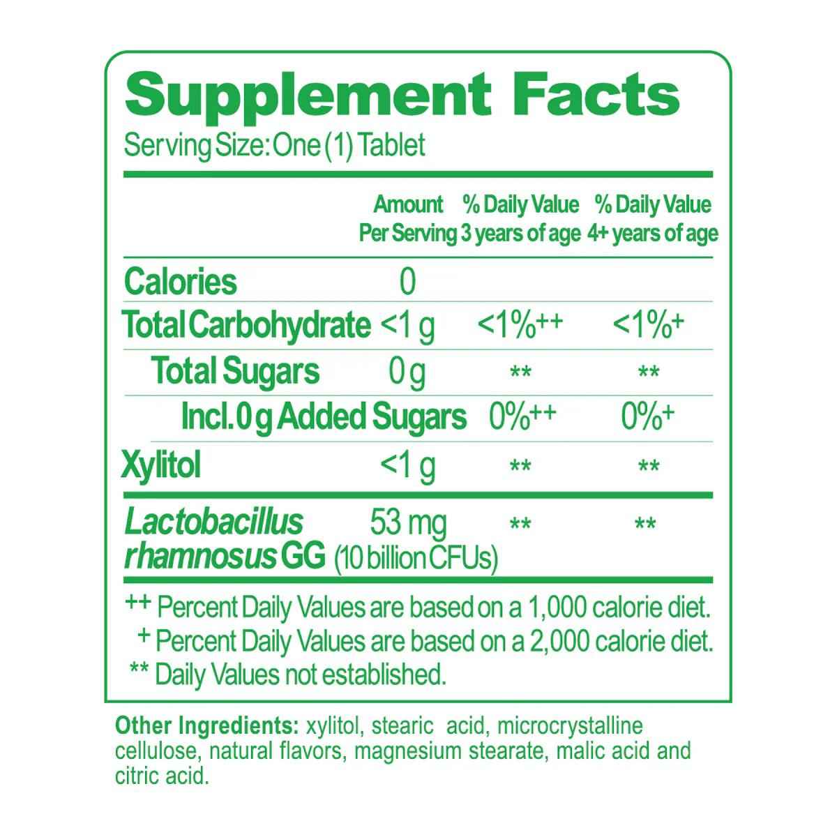 Culturelle Probióticos para Niños Apoyo Digestivo con Antibióticos - Sabor Naranja - 20 Tabletas Masticable - Tabla Nutricional - Haz Tu Pedido