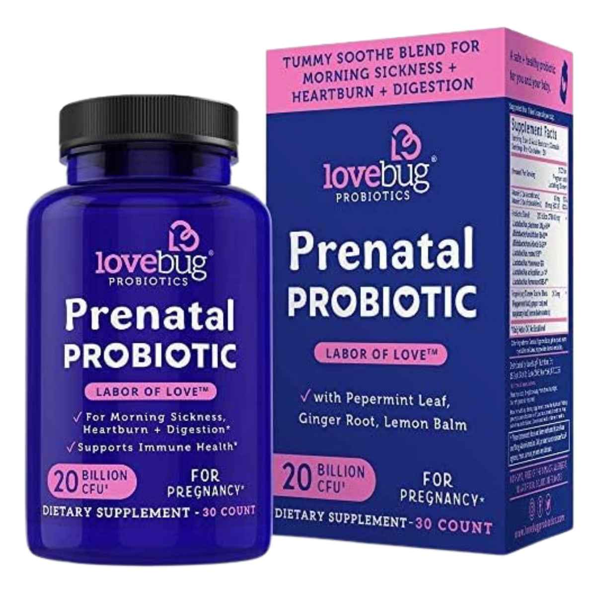 Lovebug Probiotics Soporte Digestivo Prenatal 20 Mil Millones CFU - 30 Cápsulas - Haz Tu Pedido