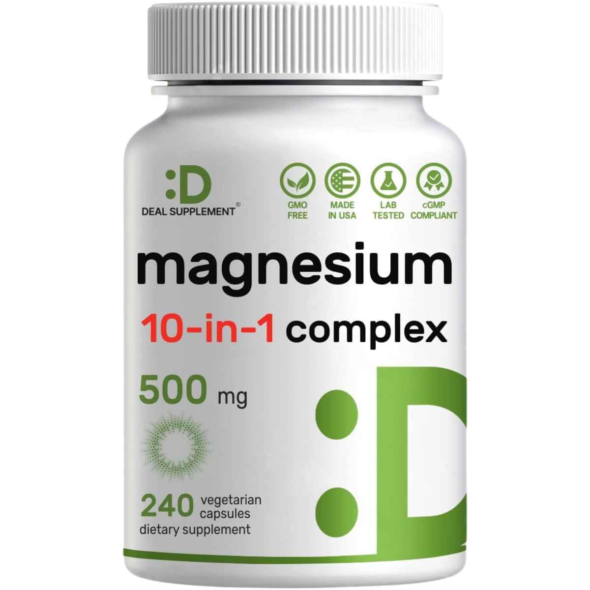 Deal Supplement Suplemento Complejo de Magnesio 500 mg - 240 Cápsulas Vegetarianas - Haz Tu Pedido