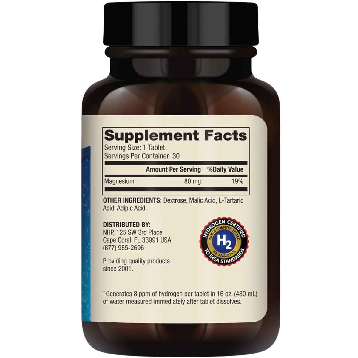 Dr. Mercola Hidrógeno Molecular H2 - 30 Tabletas - Tabla Nutricional - Haz Tu Pedido