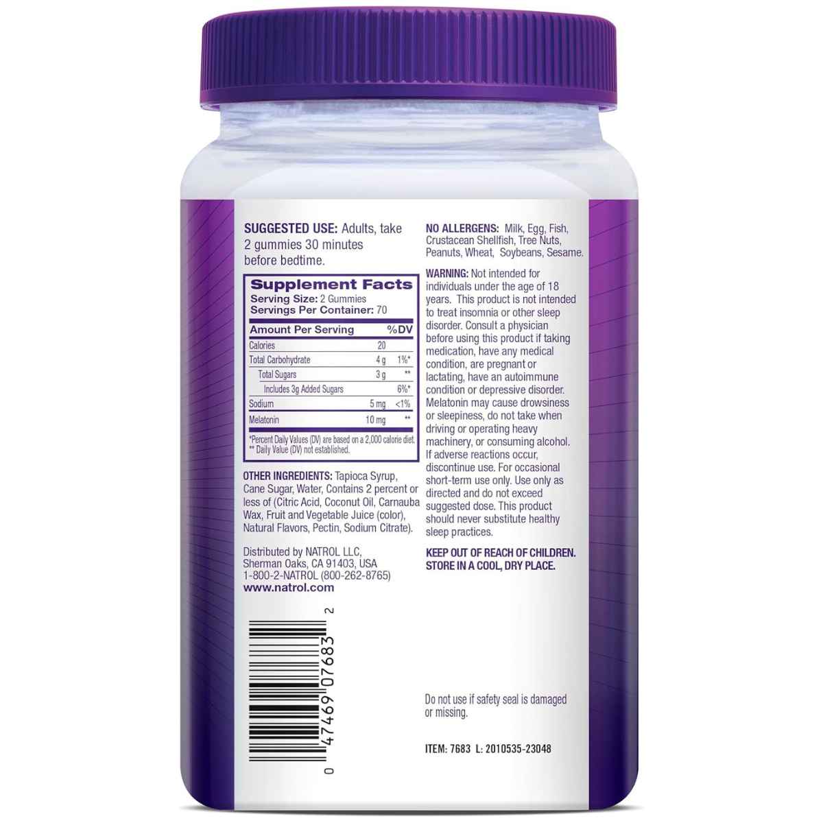 Melatonina 10 mg - Fresa - 140 Gomitas - Haz Tu Pedido