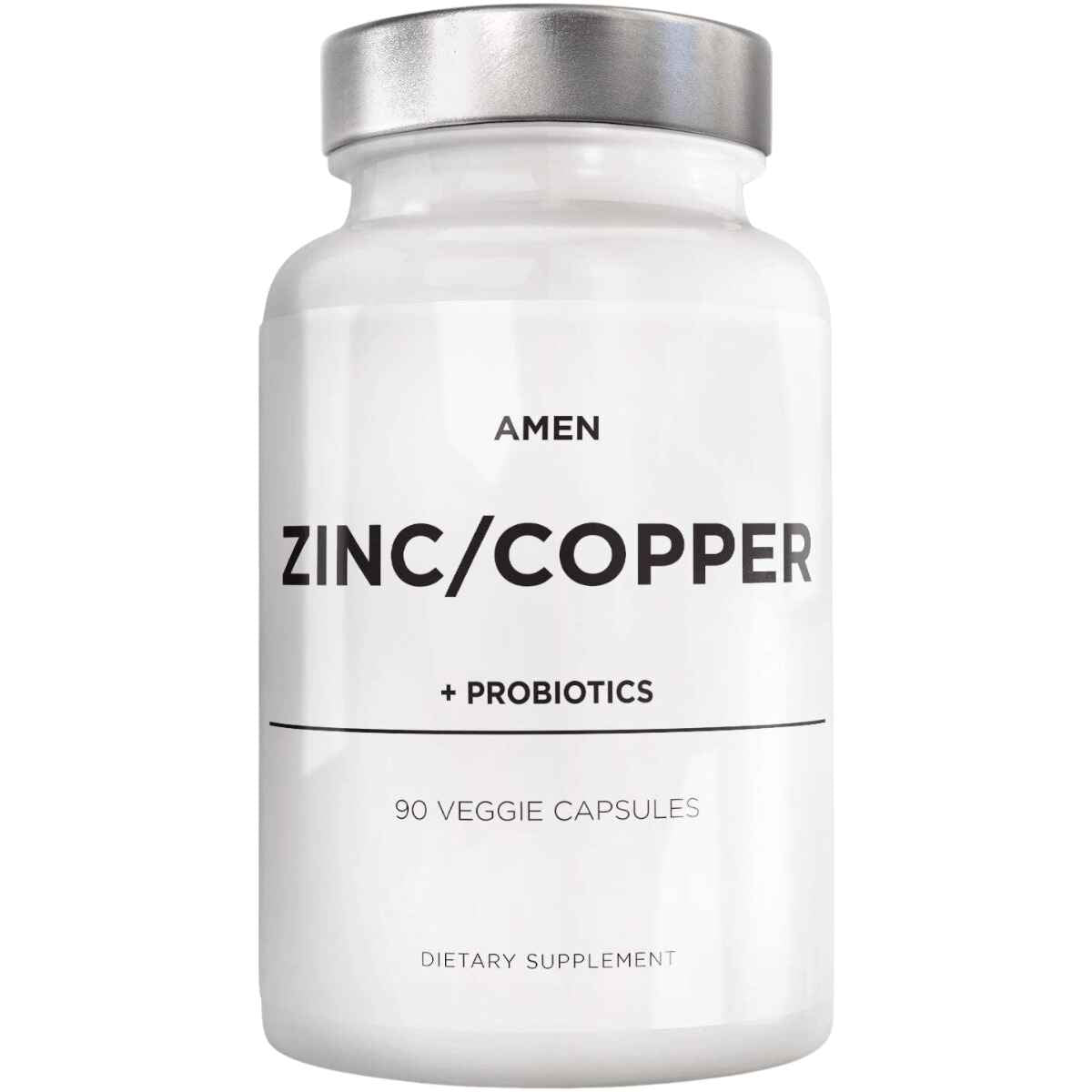 Amen Suplemento de Zinc Y Cobre con Probióticos - 90 Cápsulas Vegetales - Haz Tu Pedido
