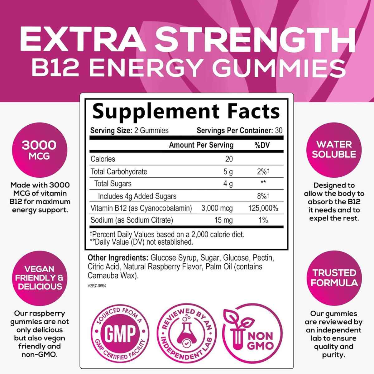 Nature's nutrition Vitamin B12 - Frambuesa - Gomitas