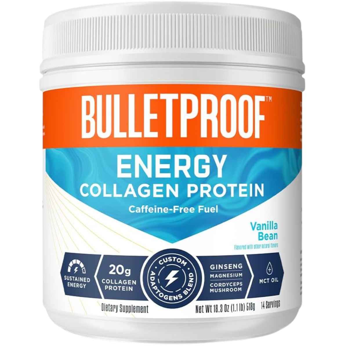 Bulletproof Proteína Colágeno Energizante - Sabor Haba de Vainilla - 518 g - Haz Tu Pedido