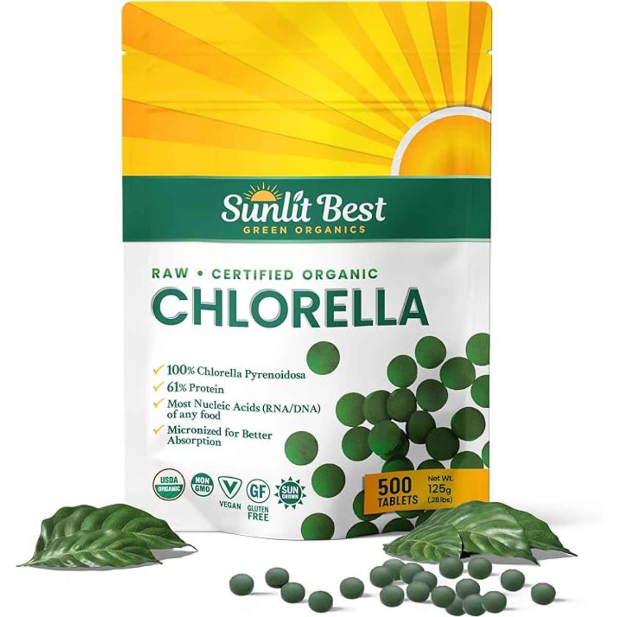 Sunlit Best Green Organics Clorela - 500 Tabletas - Haz Tu Pedido