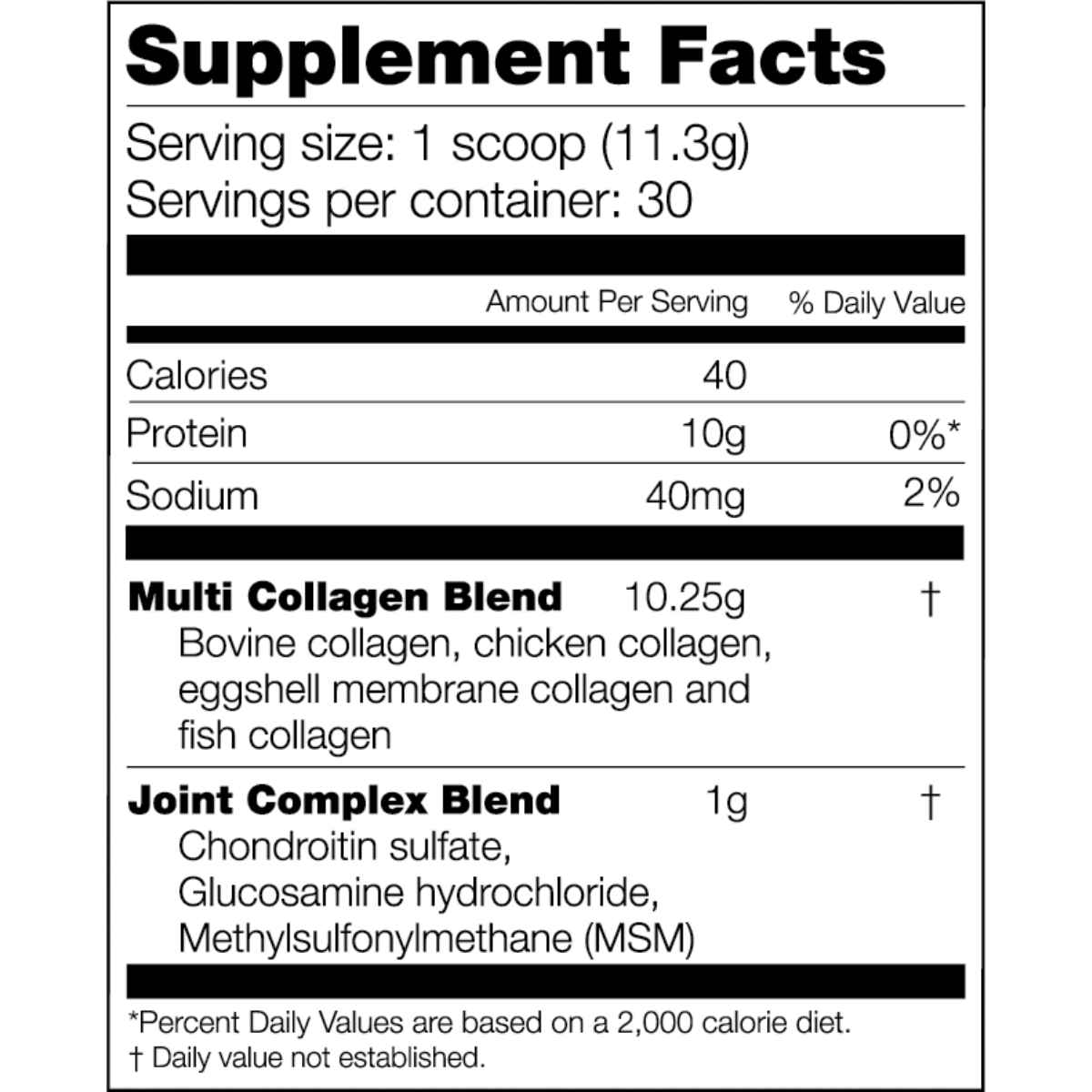 Bariatric Fusion Polvo De Proteína De Colágeno Múltiple - Sabor Sin Sabor - 339 g - Tabla Nutricional - Haz Tu Pedido
