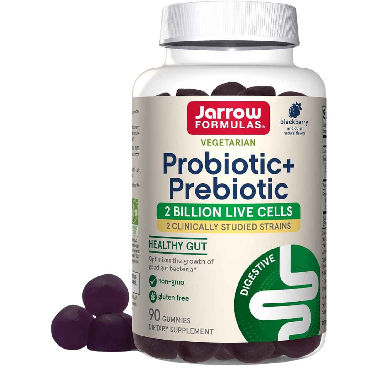 Jarrow Formulas Probiótico con Prebiótico - Sabor Mora - 90 Gomitas - Haz Tu Pedido