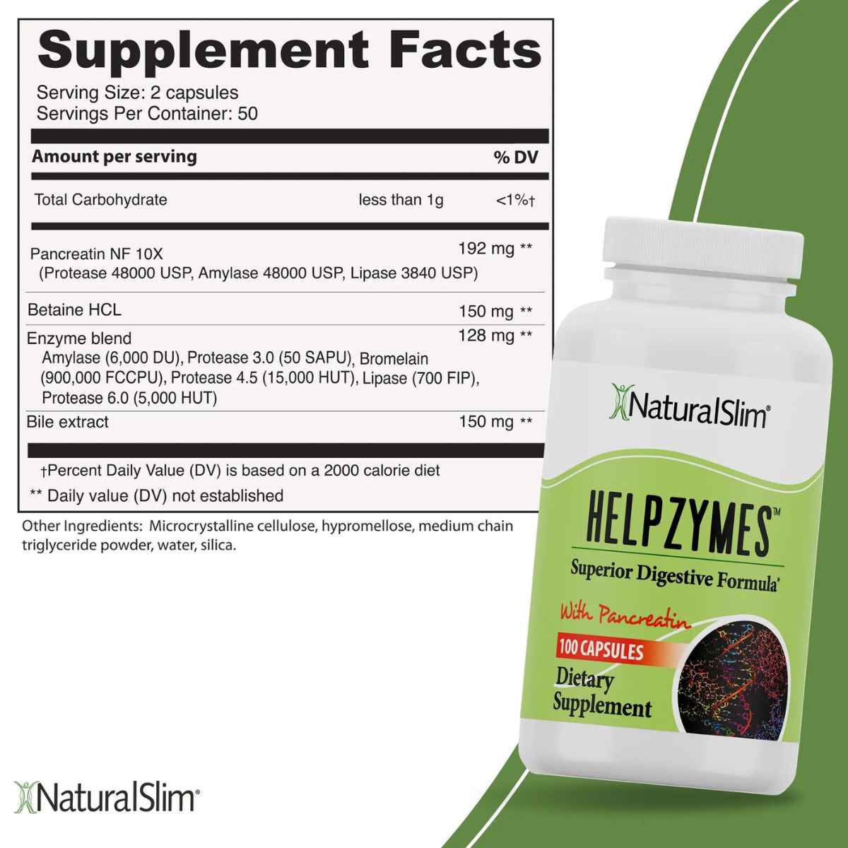 NaturalSlim Apoyo digestivo (Good Flora + Helpzymes) - Tabla Nutricional - Haz Tu Pedido